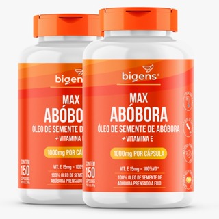 BIGENS KIT 2X MAX ABÓBORA + VITAMINA E - 150 CAPS BIOGENS em Oferta na Shopee