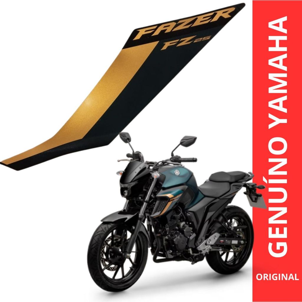 ADESIVO GRÁFICO FZ25 FAZER 250 VERDE FOSCO ABA TANQUE ESQUERDO 2024 ORIGINAL