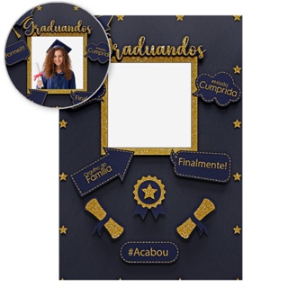 Fundo Fotográfico Formatura Interativo Vazado Painel em Tecido Sublimado 1,50x2,20m - ANV-2846 em Oferta na Shopee