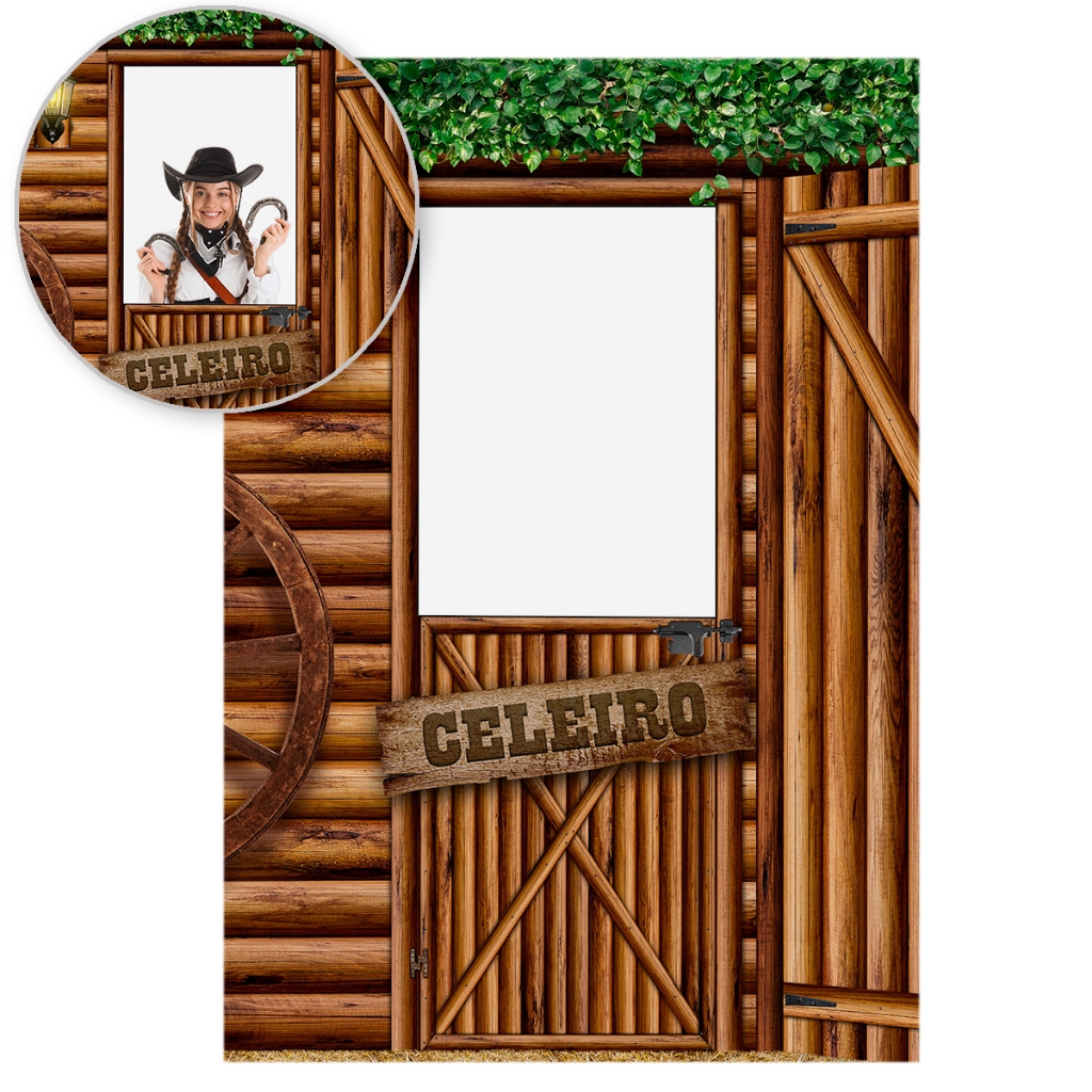 Painel Retangular Vazado Celeiro Lateral Interativo Sublimado Em Tecido 1,50x2,20 em Oferta na Shopee