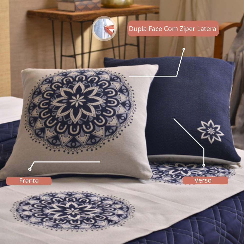 Capa de Almofada Turin Premium Jacquard Estampado 180 Fios por R$ 22,56