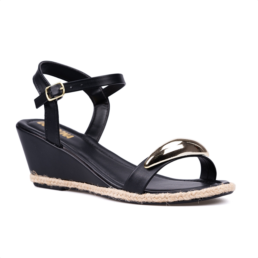 Sandália Feminina Com Salto Anabela E Bico Amendoado em Oferta na Shopee