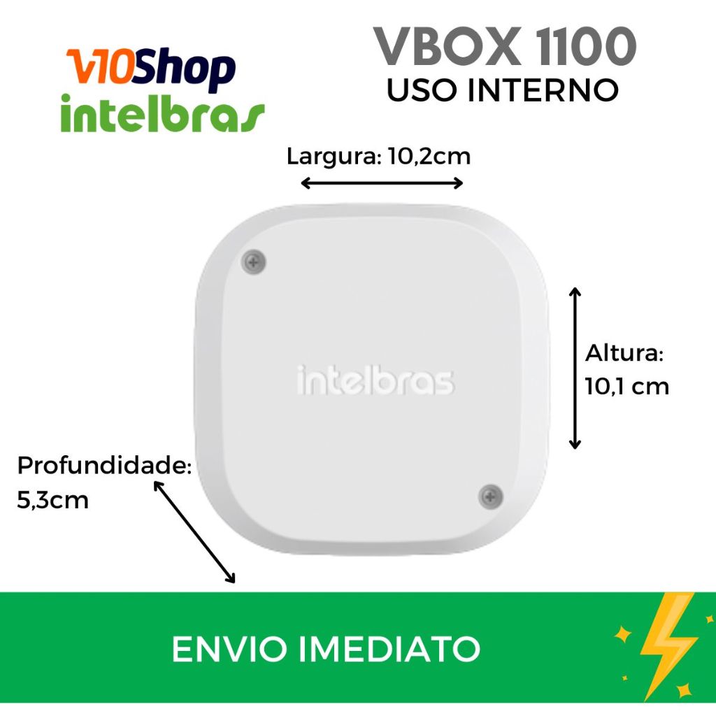 Caixa Vbox 1100 Interna Passagem Organizadora Cabos para CFTV Cameras Branca Intelbras