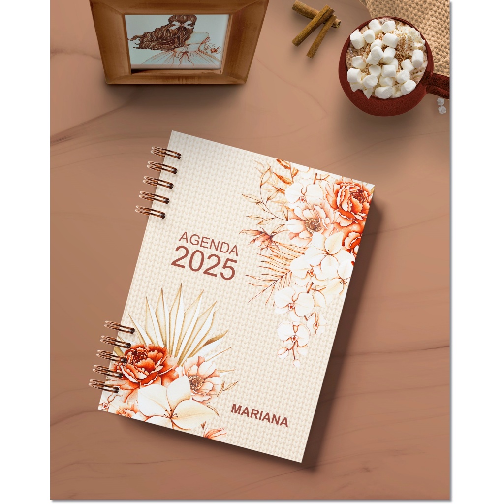 Agenda personalizada 2025 florida com 2 dias por página