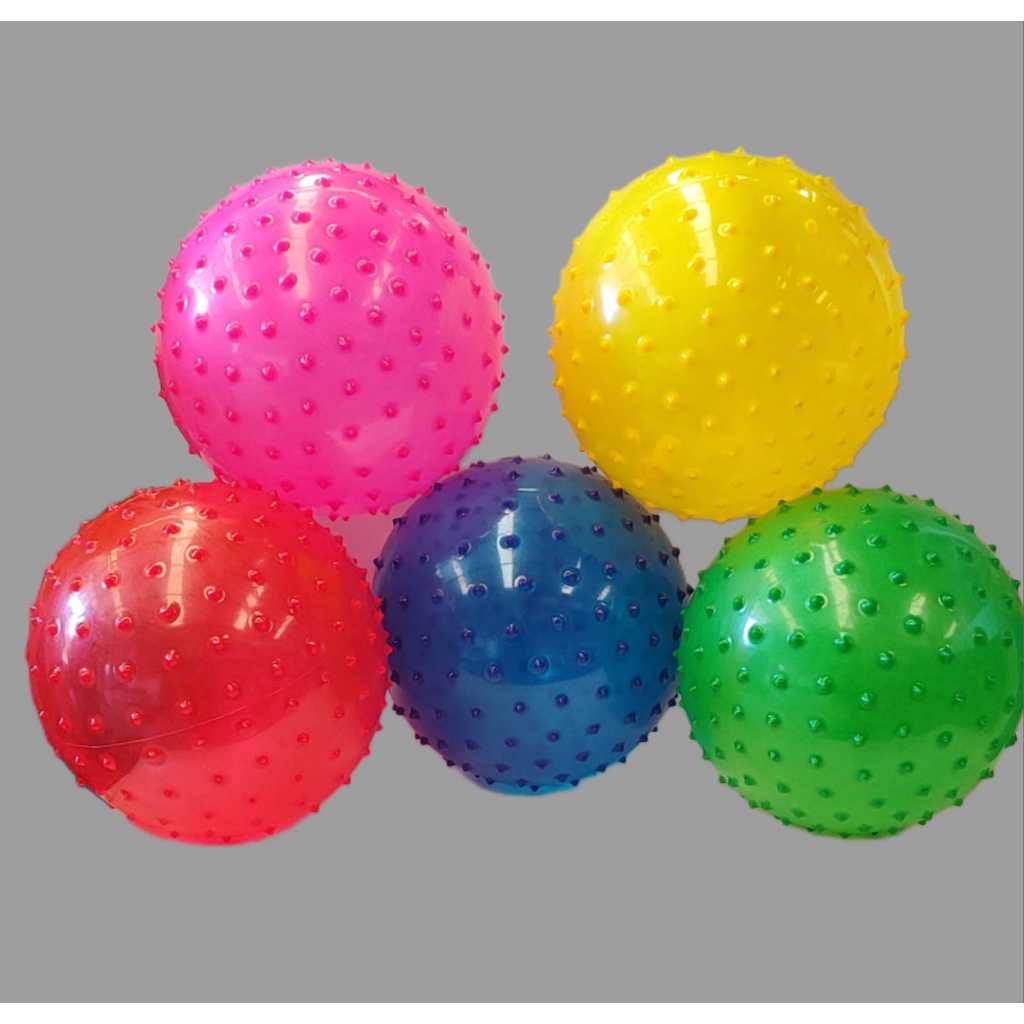 BOLA VINIL ESPINHUDA COLORIDAS 20CM DIAMETRO COM 10UND