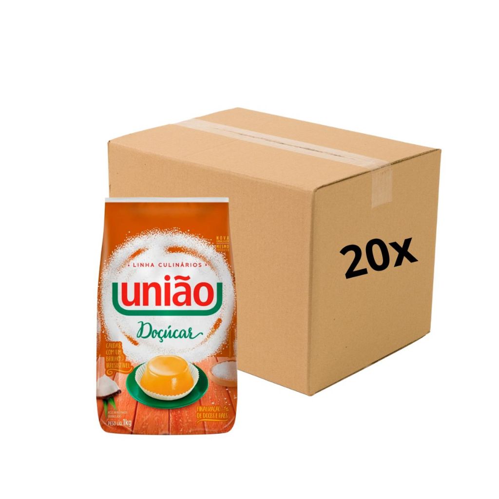 Kit 20 Un Açúcar Granulado Doçúcar União 1kg