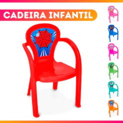 Cadeira infantil Plástica Decorada Resistente Brincar Lanchar Estudar