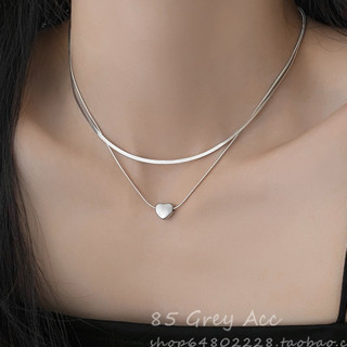 KIT 2 Choker Colar Laminado + Colar Com coração Ponto banhado a prata 925 a ouro 18K