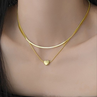 KIT 2 Choker Colar Laminado + Colar Com coração Ponto banhado a ouro 18K a prata 925 em Oferta na Shopee