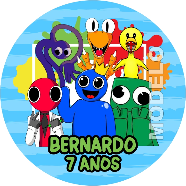 15 Adesivos Latinha ou Pirulito Rainbow Friends - Etiqueta - Rótulo Personalizado
