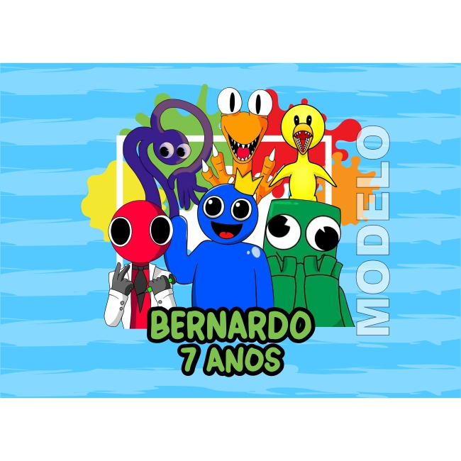 10 Jogos Americano (Descartável) A4 Rainbow Friends - Rótulo - Festa na Escola - Souplast Infantil