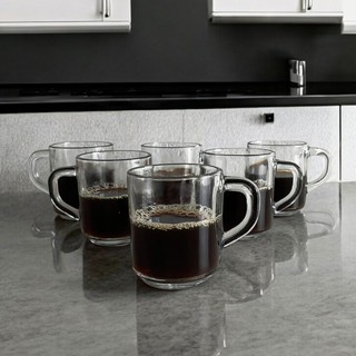 Jogo De 6 Xícaras De Vidro Premium 250ml Café Chá Clear/ Messina Resistente