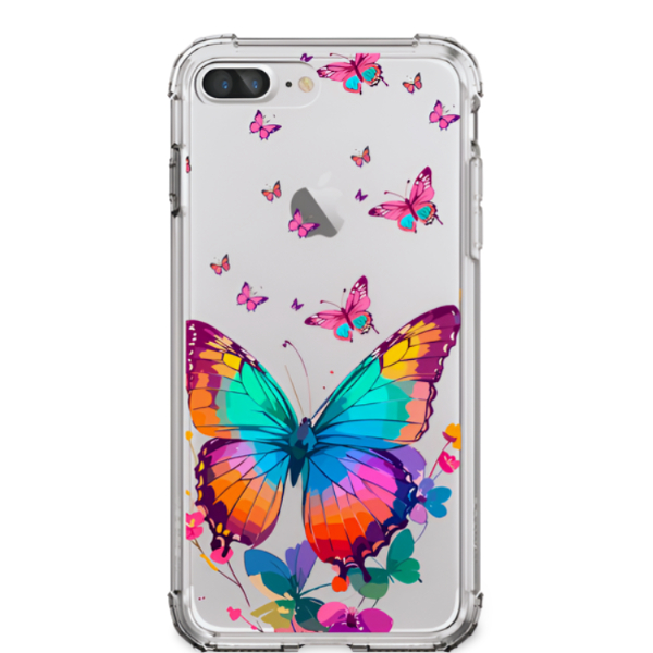Capa para  APPLE Iphone 7 PLUS Iphone 8 PLUS  proteção de borda Borboleta Delicada transparente