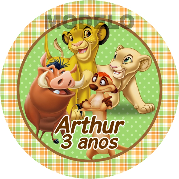 Adesivo O Rei Leão Guarda do Leão (4cm, 5cm, 6cm, 7cm, 8cm e 9cm)