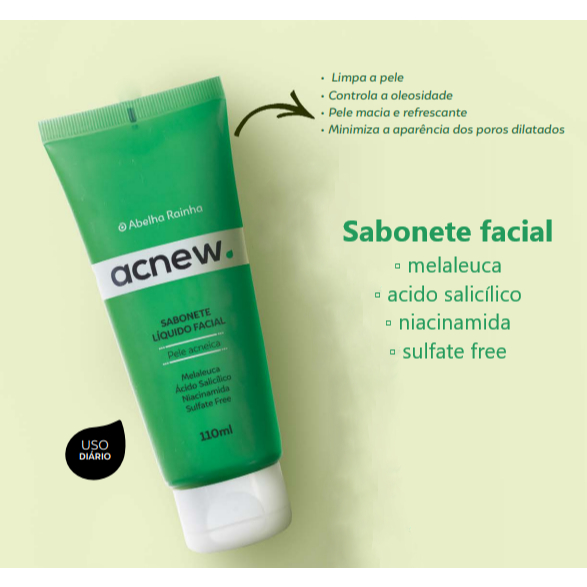 Sabonete Líquido Facial Melaleuca Antiacne - Abelha Rainha 110ml