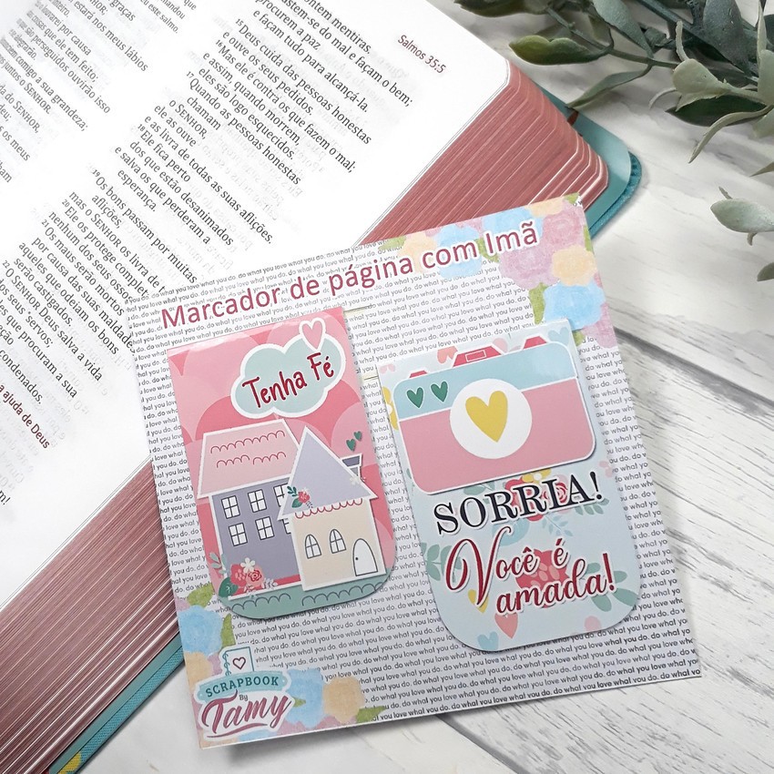 Marcador de Páginas com Imã | Bible Journaling | Scrapbook By Tamy