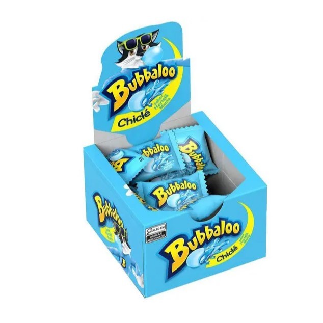 Chiclete Bubbaloo Chiclé Menta - Display com 60 Unidades de 5g