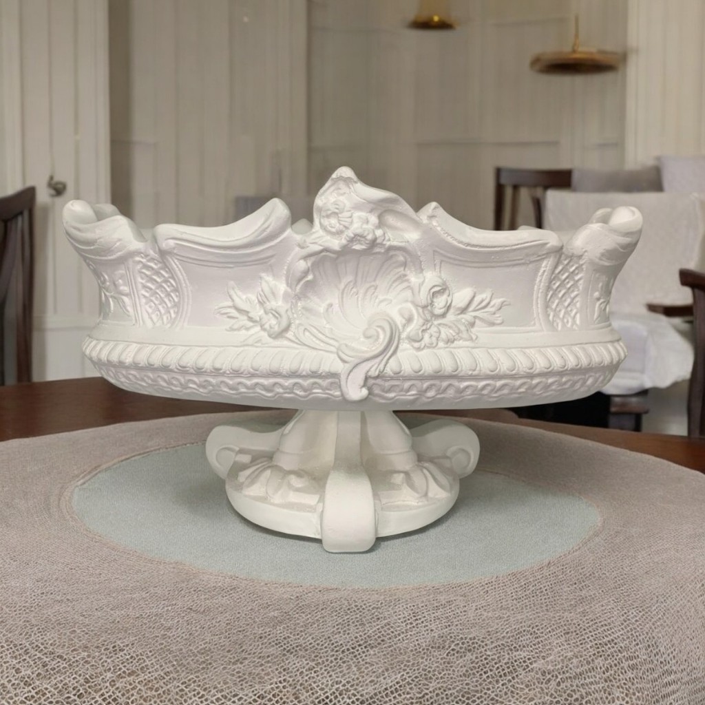 Vaso Centro De Mesa Italiano Floreira Fruteira 34 Cm Luxo