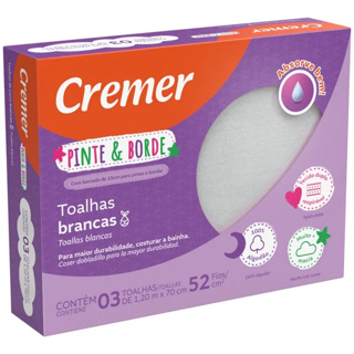 4 Caixas Toalhas Pinte e Borde Cremer c/3 unidades cada em Oferta na Shopee