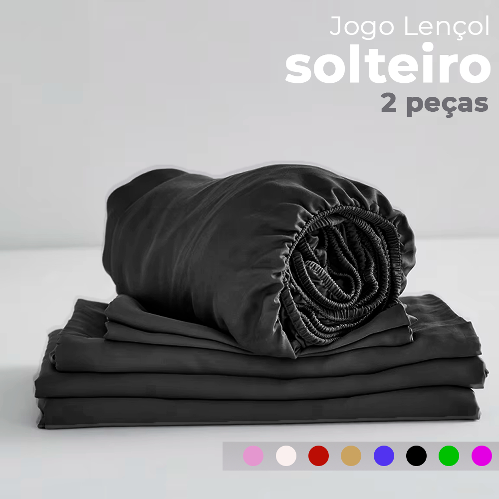 Jogo De Lençol Solteiro Microfibra Antialergico - 2 Peças -  Cores Variadas em Oferta na Shopee