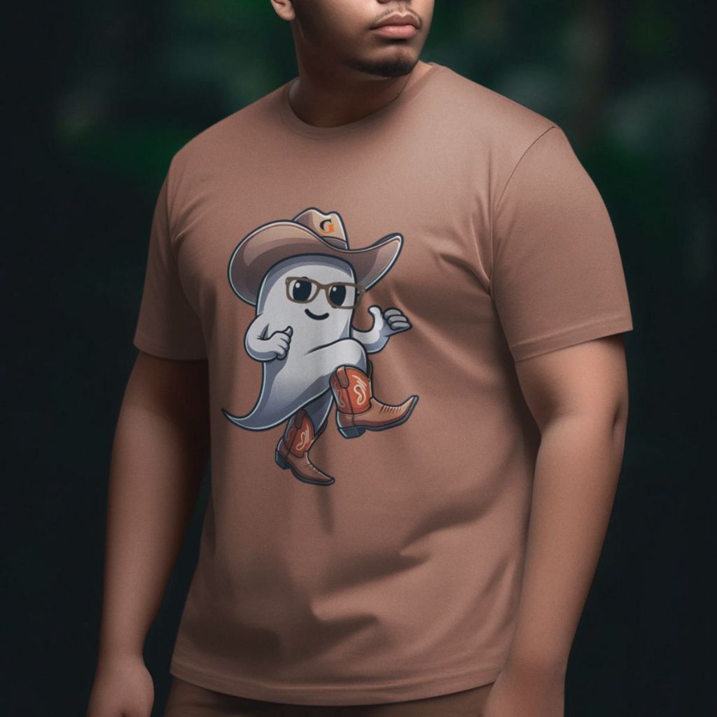 Camiseta 100% Algodão Masculina T-shirt Estampada Fantasma Country Camisa Manga Curta Moda GuGi