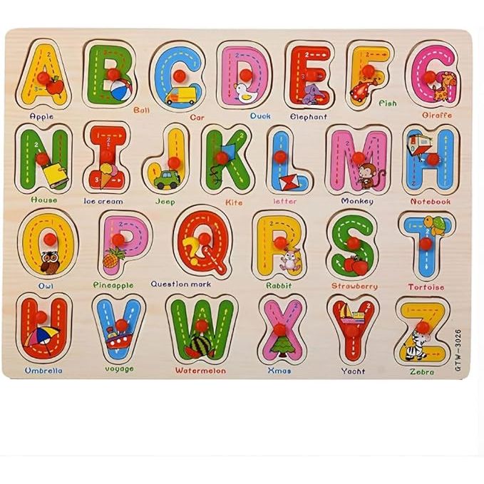 Quadro De Madeira Educativo Com Letras Alfabeto Palavras e Figuras - Shiny Toys