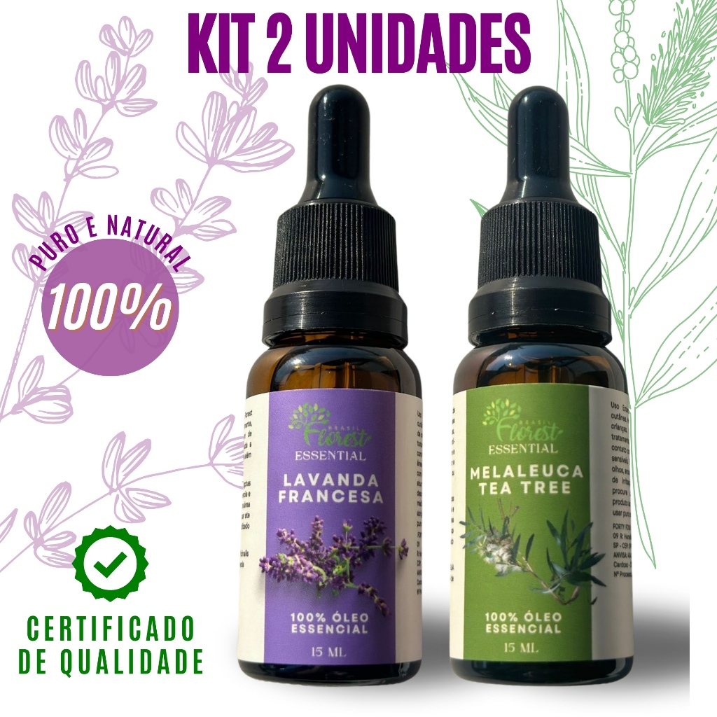 KIT LAVANDA E MELALEUCA CONTA GOTAS em Oferta na Shopee