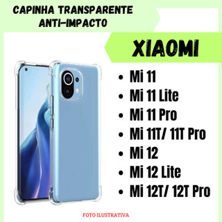 Capa Transparente Anti Impacto Xiaomi Mi 11/ Mi 11T-11T Pro/ Mi 11 Pro/ Mi 11 Lite/Mi 12/Mi 12T/12T Pro/ Mi 12 Lite CF09 em Oferta na Shopee