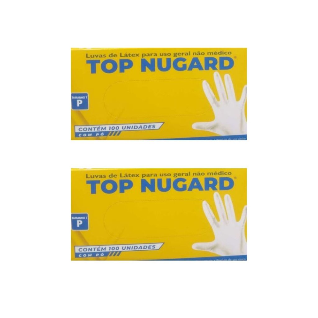 Luva de Procedimento de Látex com Pó Top Nugard - Kit com 2 Caixas