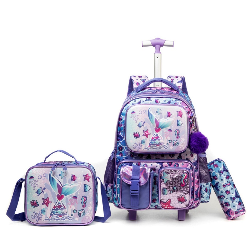 Kit Mochila Infantil Rodinhas Lancheira Térmica Escolar Menina Reforçada Lequeen em Oferta na Shopee