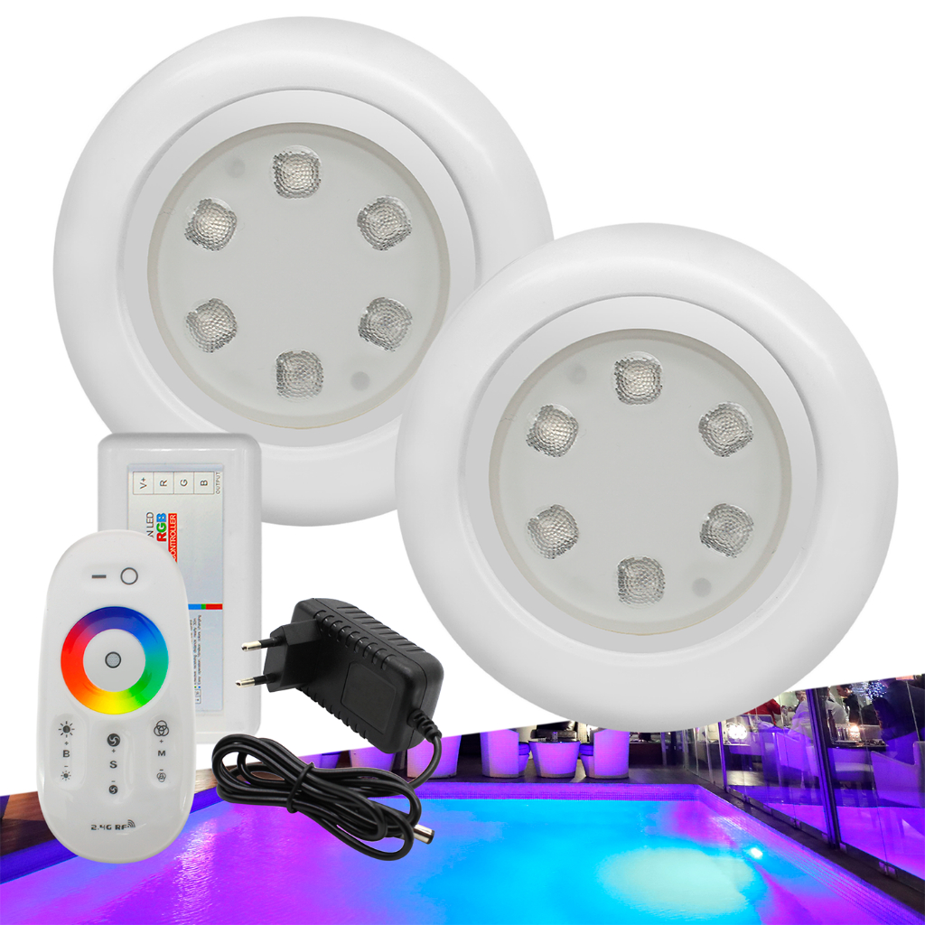 Kit Iluminação Piscina 2 Superleds + Módulo Rgb Com Fonte em Oferta na Shopee