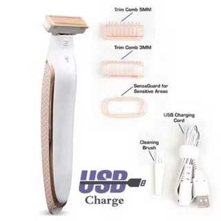 HYQ1835 Depilador Indolor Aparador Pelos Faciais Corporais Portátil Usb Led Cor Branco Voltagem Usb