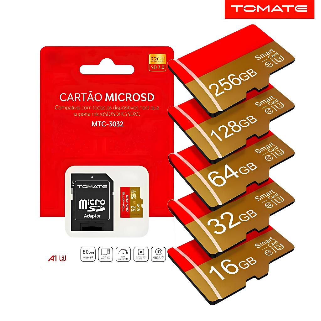 Cartão SD Micro TF De Alta Velocidade Armazenamento Classe 10 A1 Tomate MCT-30 em Oferta na Shopee