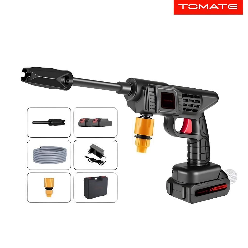 Lavadora de Alta Pressão Portátil Recarregável Para Carros E Jardins Linha Premium MXC-015 Tomate - Home & Living