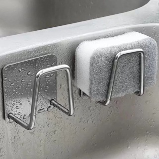 Aço inoxidável Suporte Porta Esponja para bucha de pia Prateleira de cozinha em Oferta na Shopee