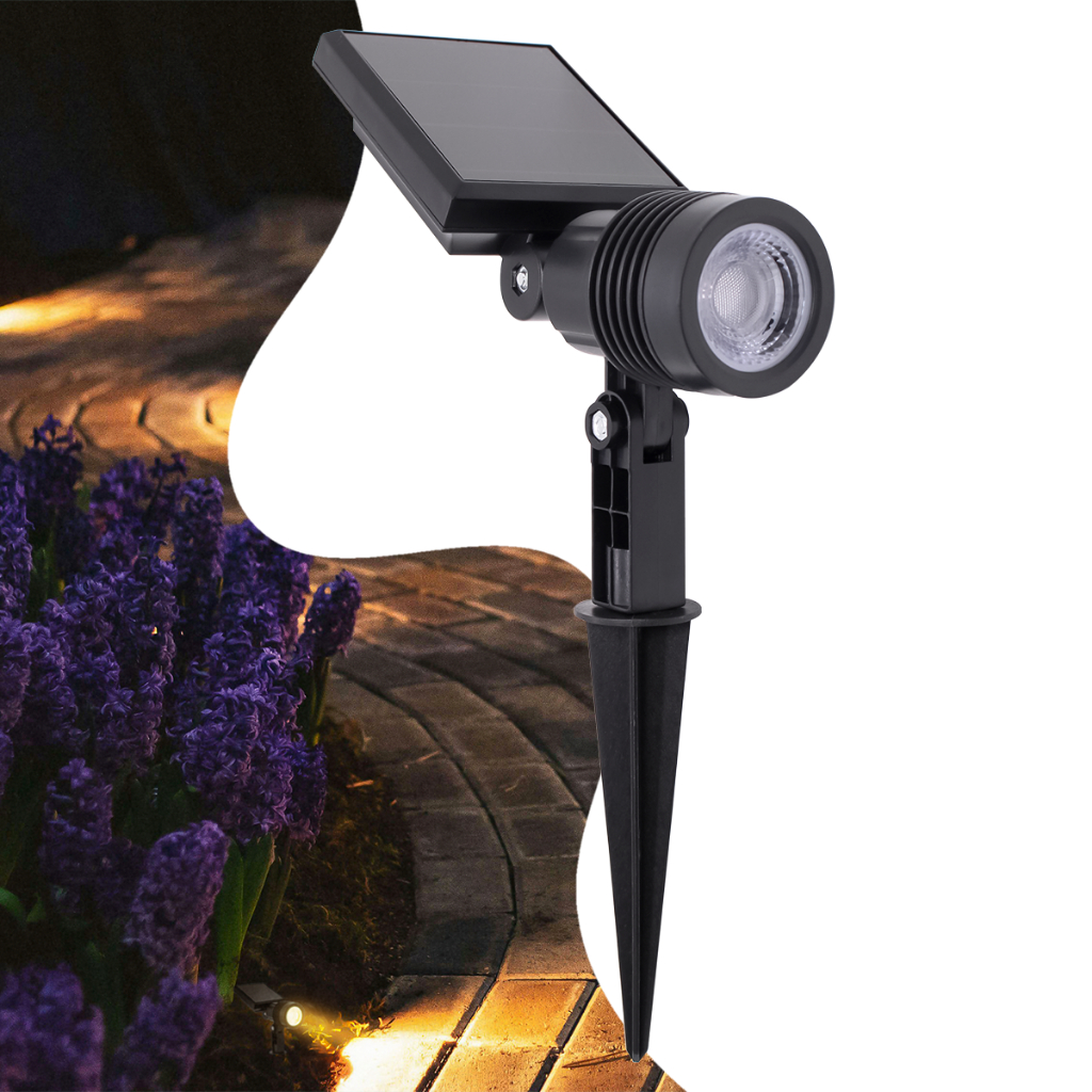 Luminária Espeto Jardim Energia Solar Super Led 10w Spot Cor De Luz Branco Quente
