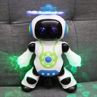 Brinquedo Robô Divertido Dança Gira 360 Emite Luzes Coloridas E Musica Para Criança Unissex em Oferta na Shopee