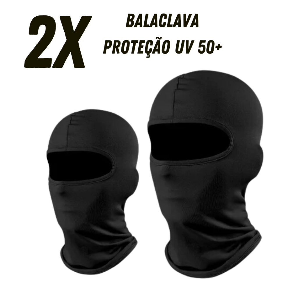 Kit 2 Touca Ninja Balaclava Toca UV+50 Proteção Solar Térmica Motoqueiro Motoboy touca preta
