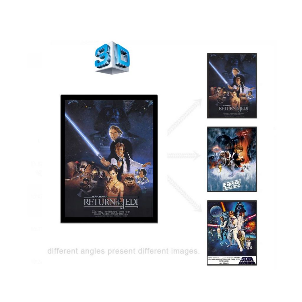 Quadro 3D Star Wars Trilogia Classica