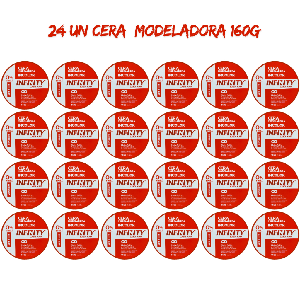 Cera Modeladora Incolor 160g Anti Frizz INFINITY LOOKS HAIR 24 Un