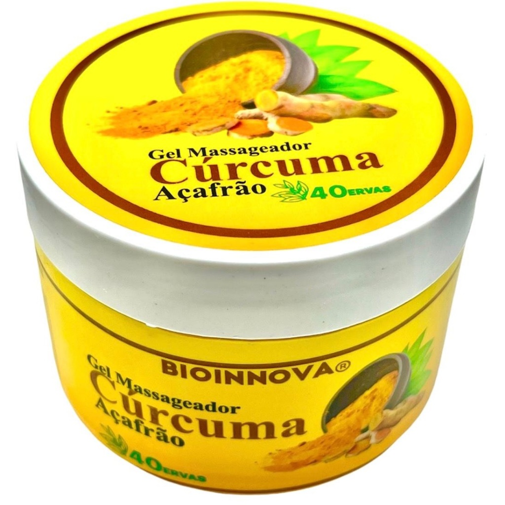 Gel Massageador Cúrcuma Açafrão 40 Ervas 250g - Bioinnova