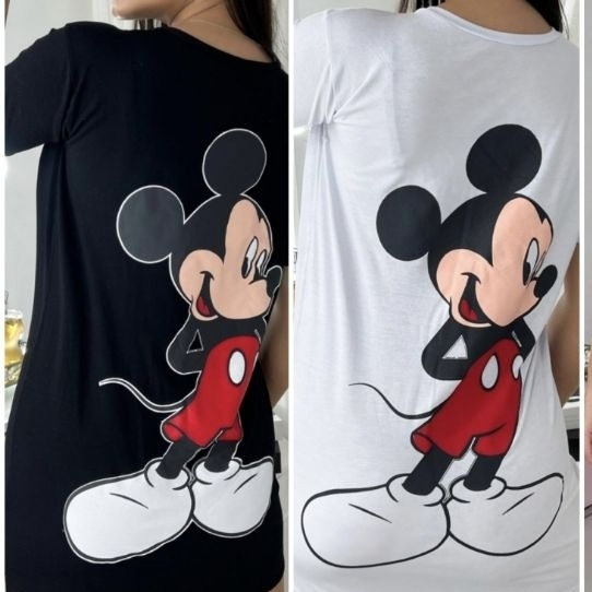 Camisetão Minnie Mouse 100% Algodão Estilo Vestido Stretwear em Oferta na Shopee