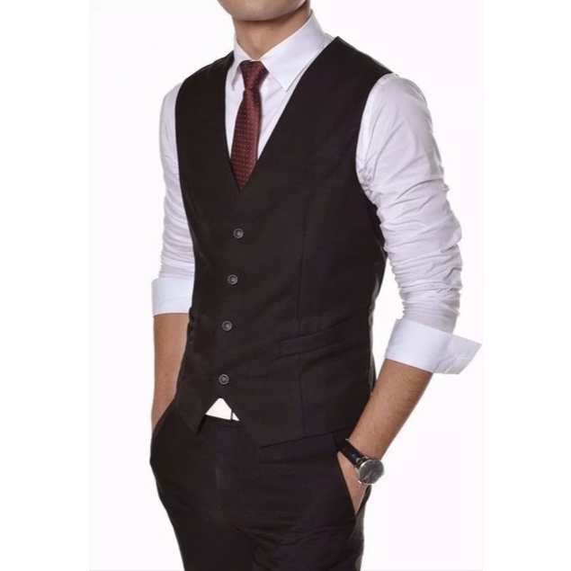 Colete Social Masculino Slim Tecido Oxford Premium Com Fivela de Regulagem