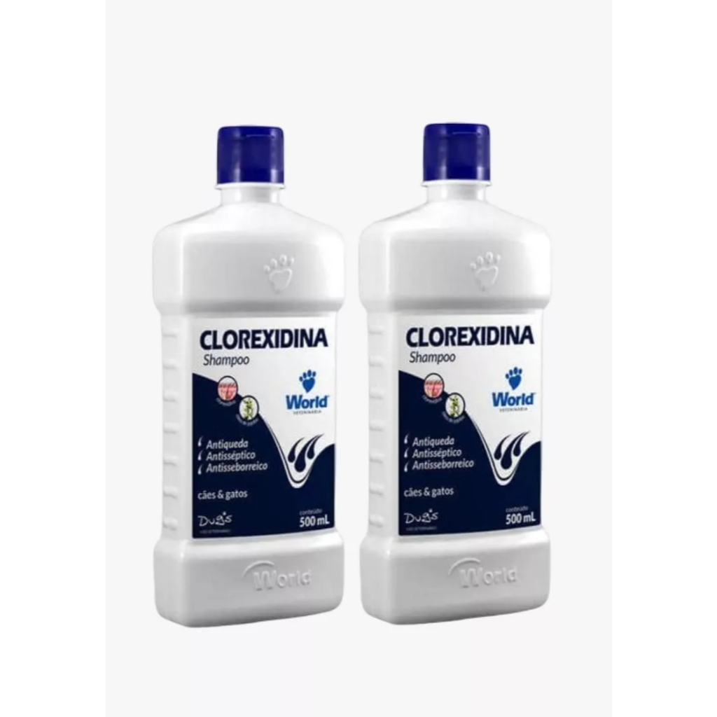 Kit C/2 Shampoo Clorexidina 500ml - World Veterinária