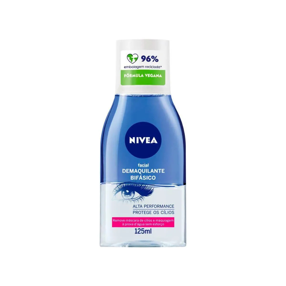 Demaquilante Bifásico NIVEA Facial 125ml | Com Biotina | Remove Maquiagem e Cuida dos Cílios