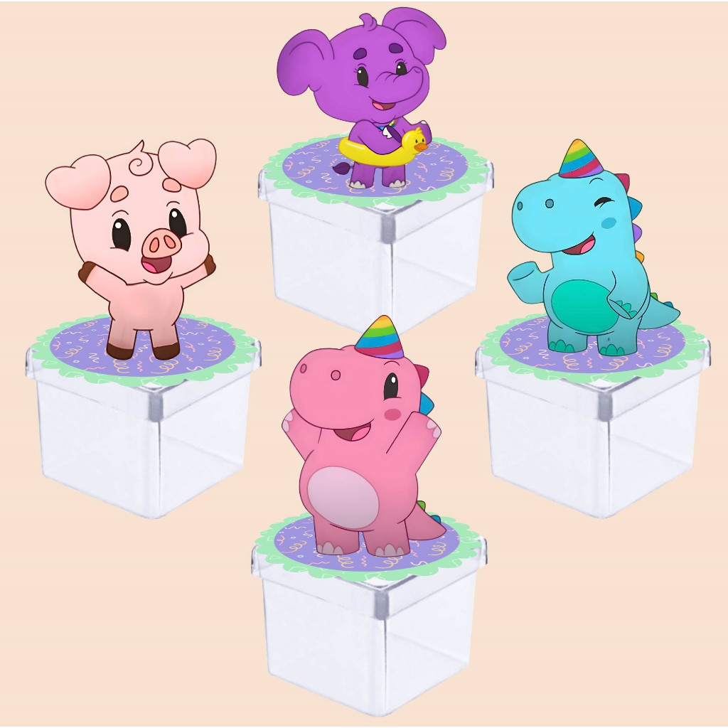 Apliques 3D BabyTube para Caixinha de Acrílico ou Latinha 5x5 cm - Lembrancinhas - Papelaria Personalizada