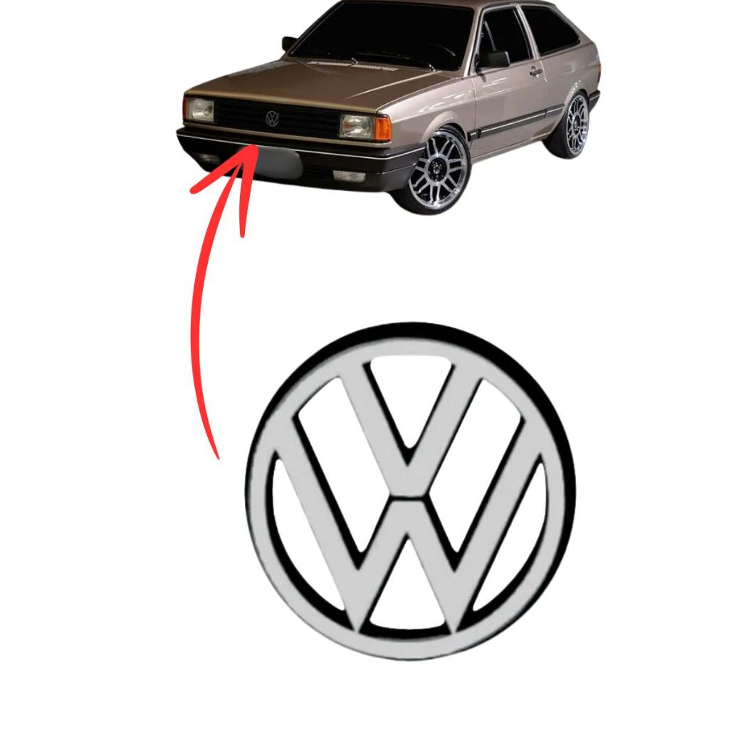 Emblema para Grade GOL Voyage Saveiro Quadrado Passat Brasilia até 1990 (95x95x15 mm) em Oferta na Shopee
