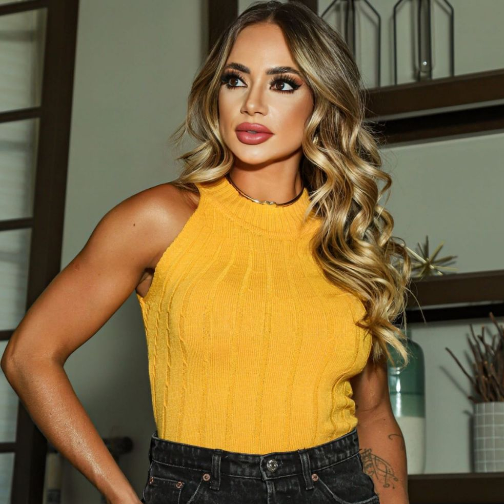 Blusa Feminina Tricot Modal Estilo Cropped Gola Alta Sem Mangas Moda Gringa Primavera Verão Confortável Soltinha