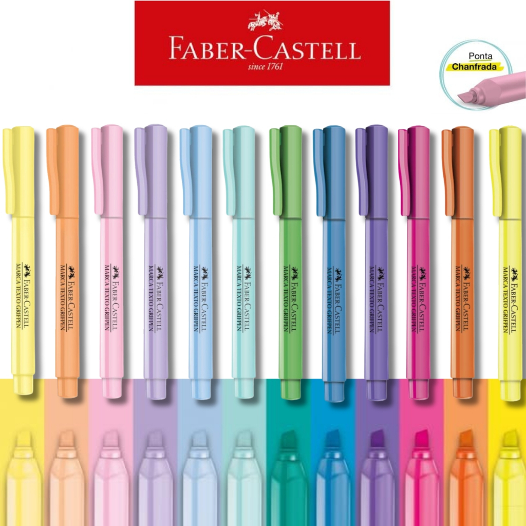 Caneta Marca-Texto Grifpen Todas As Cores Faber-Castell Kit e Unidade