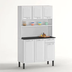 Cozinha de Aço Compacta Itatiaia Rose 6 Portas e 1 Gaveta Branco Neve